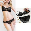 Ultrathin underwear lace transparent sexy bra set women plus size Half Cup bra and panty sets C cup brassiere white lingerie set