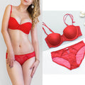 Hot Push up bra Set Underwear Women Full Coverage Lace Comfortable Underwire padding