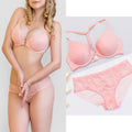 Hot Push up bra Set Underwear Women Full Coverage Lace Comfortable Underwire padding