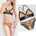 Wire free lace underwear set Ultra-thin transparent lace bra sets underwear women lingerie