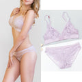 Wire free lace underwear set Ultra-thin transparent lace bra sets underwear women lingerie