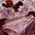 Plus size lingerie Ultrathin transparent bra panties lace bra set