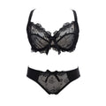 Plus size lingerie sexy Ultrathin transparent bra panties lace bra set