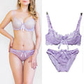 Ultrathin underwear lace transparent sexy bra set women plus size Half Cup bra and panty sets C cup brassiere white lingerie set