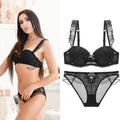 Hot Push up bra Set Underwear Women Full Coverage Lace Comfortable Underwire padding