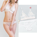 Wire free lace underwear set Ultra-thin transparent  lace bra sets underwear women lingerie