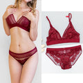 Wire free lace underwear set Ultra-thin transparent  lace bra sets underwear women lingerie