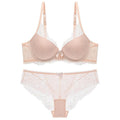 Underwear Female  Lace Adjustable Bra Set Padded Insert Fungus Lace Push Up Bra Set
